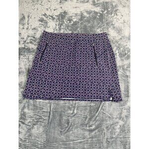 T By Talbots Womens XL Navy & Pink Geometric Print Skort With Pockets
